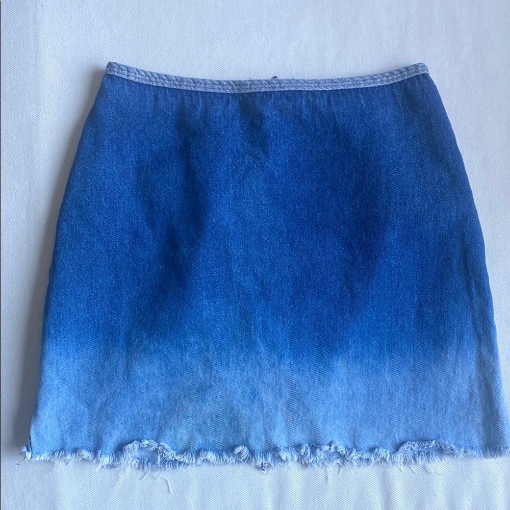 Ombré Denim Mini Skirt
